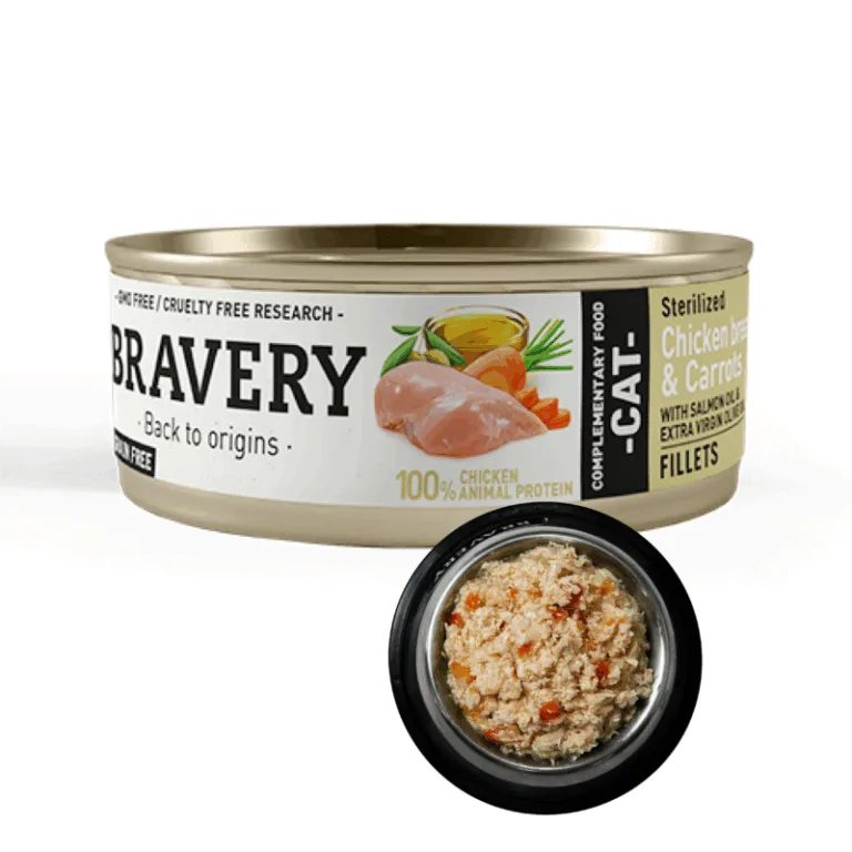 Bravery Humedo Pollo y Zanahorias Gato Esterilizado 70g - Imagen 2