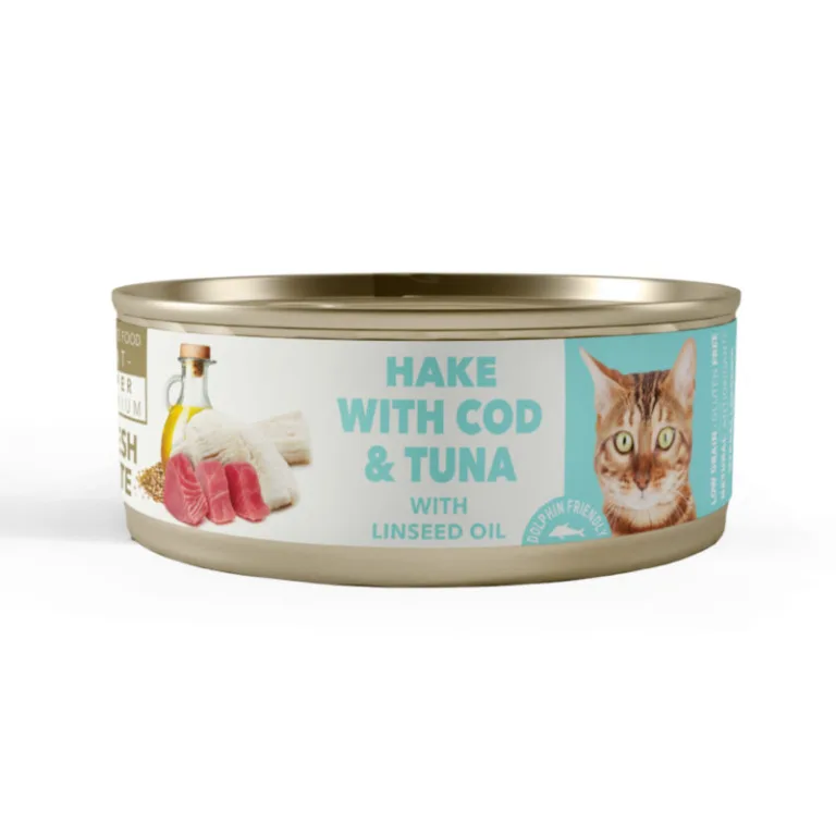 Amity Humedo Merluza con Bacalao y Atún Gato Esterilizado 80gr