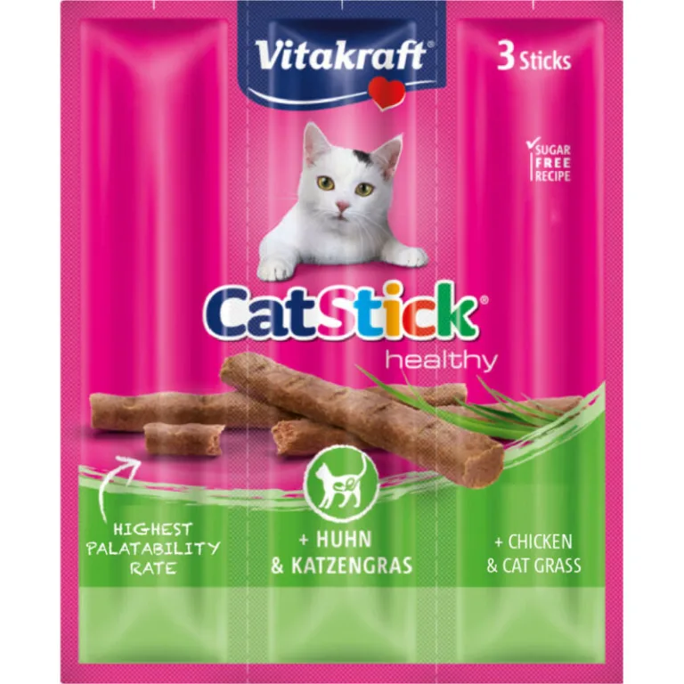 Vitakraft Cat Stick Healthy Pollo Hierba Gatera 3 Ud