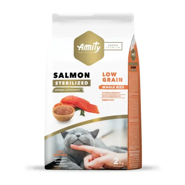 Amity Low Grain Gato Esterilizado – Salmon 7 kg