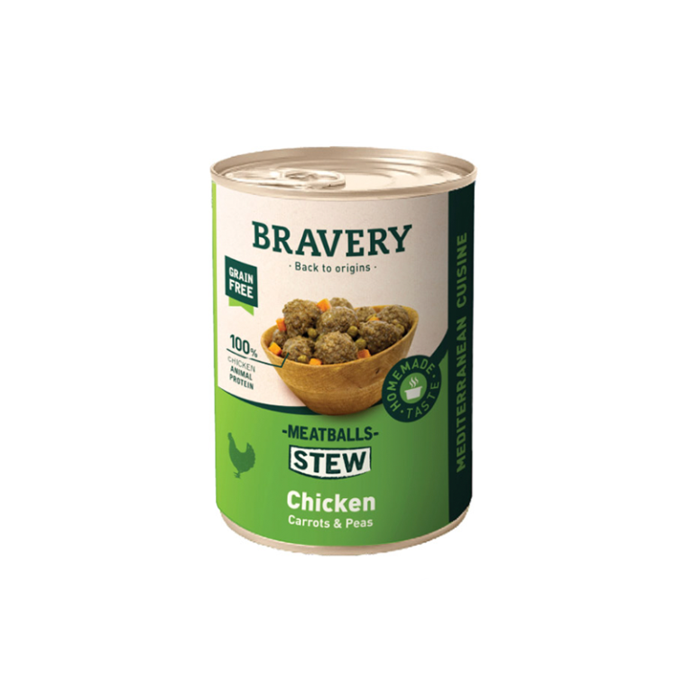 Bravery Meatballs Stew Chicken Dog Wet Food 415 gr