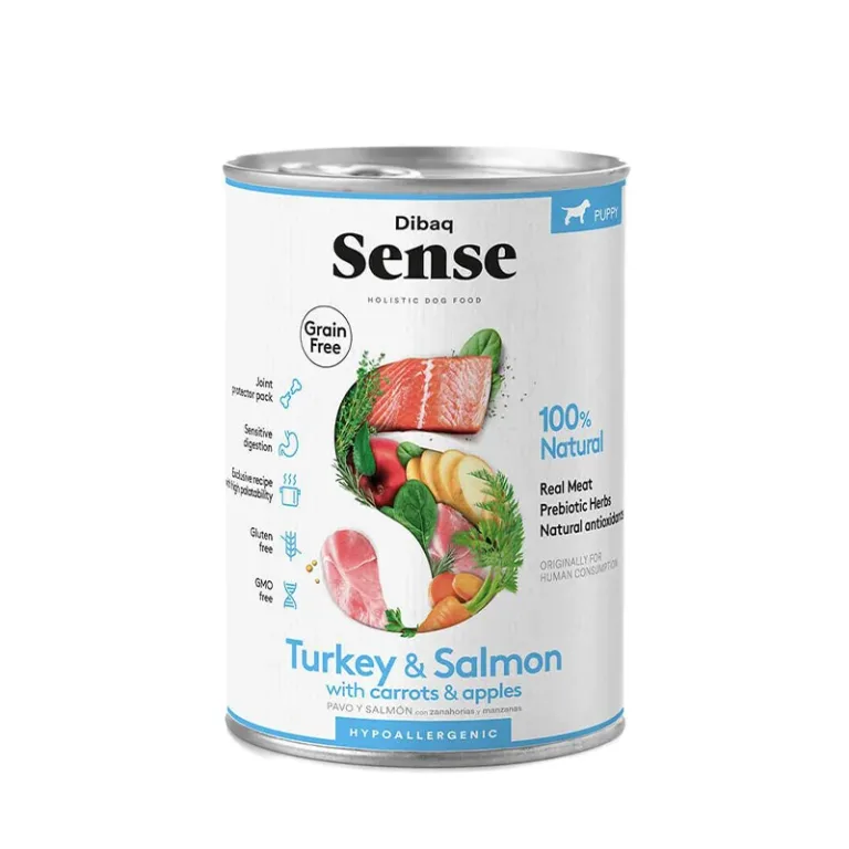 Sense – Alimento Húmedo Cachorro Pavo y Salmón Lata 380 g