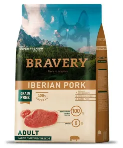 Bravery Adulto Raza Mediana/Grande  - Cerdo Iberico 4 kg