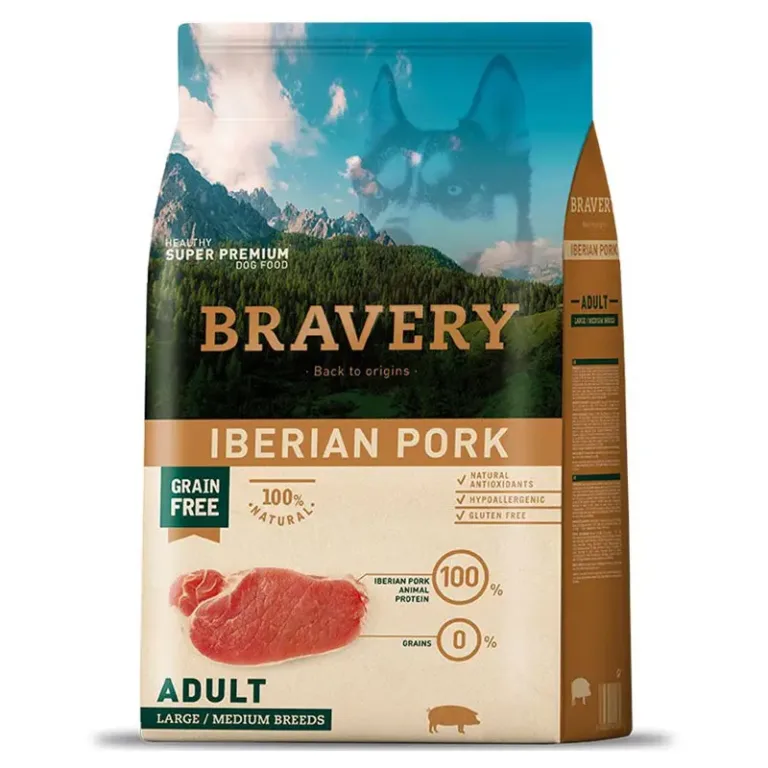 Bravery Adulto Raza Mediana/Grande  - Cerdo Iberico 4 kg