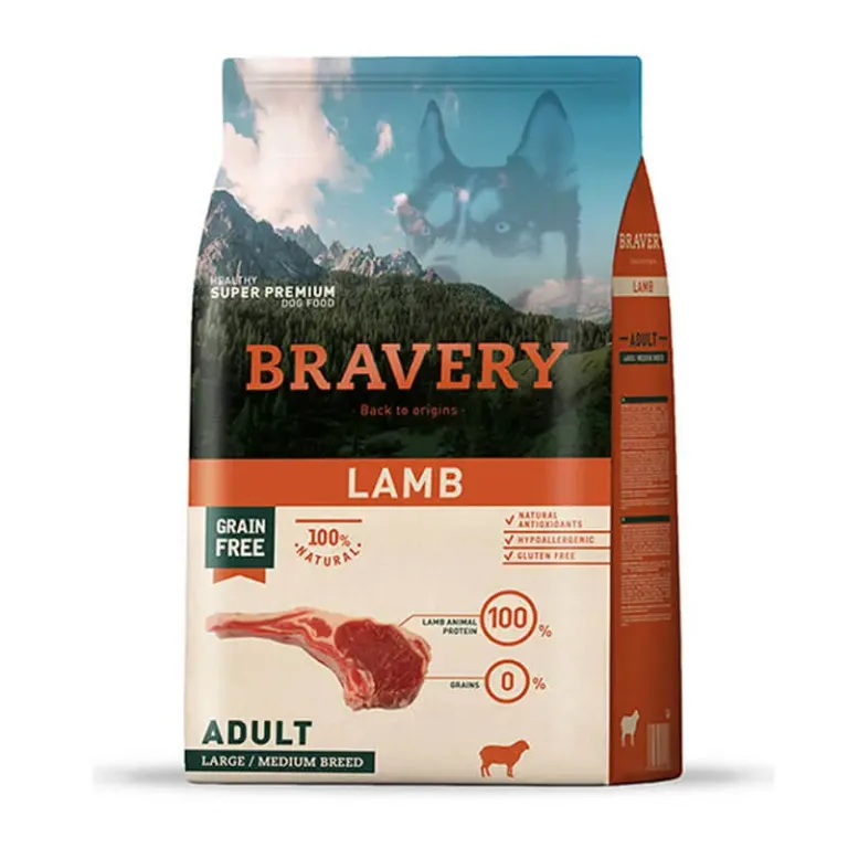 Bravery Adulto Raza Mediana/Grande  - Cordero 4 kg