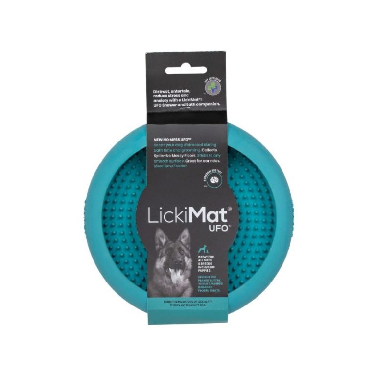 Plato Forma Ovni LickimaTurquesa  Para Perro