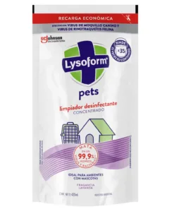 Recarga Limpiador Desinfectante Concentrado Lysoform Pets 420m