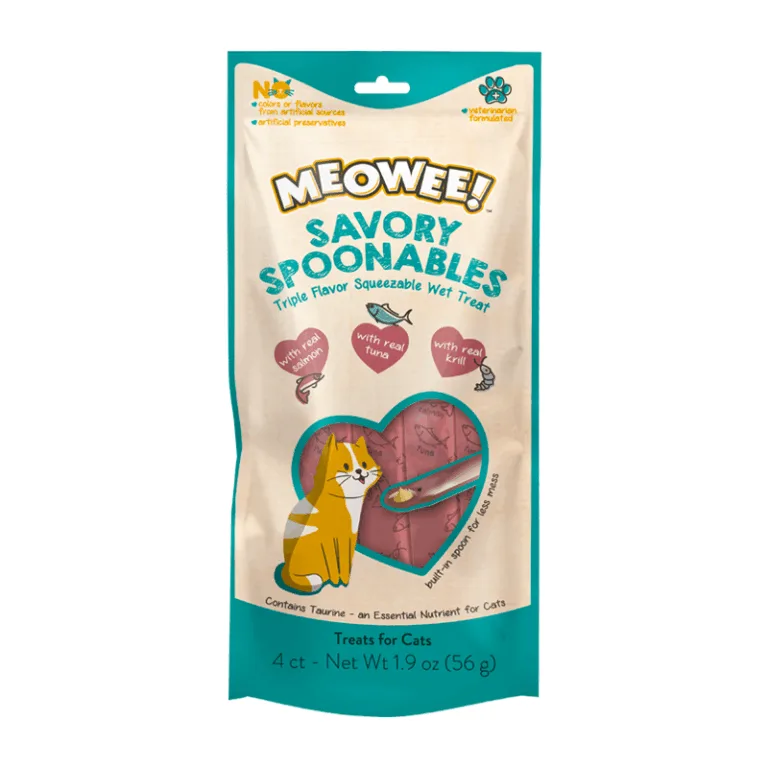 Meowee Spoon - Salmon ,Atun y Camaron 4 tubos 56 gr