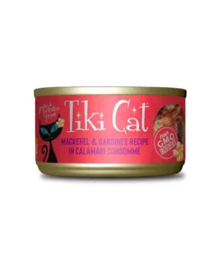 Tiki cat makaha grill alimento húmedo para gatos de caballa, sardinas en consome de calamar 80GR
