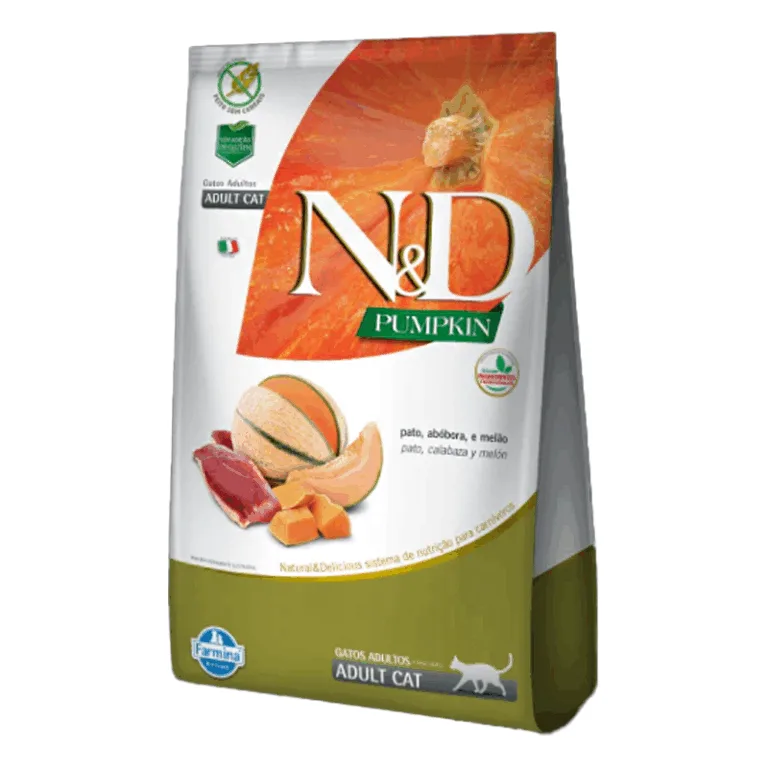 N&D Calabaza,Melon y  Pato Gato Adulto  7.5KG