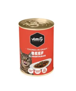 Amity Premium Lata Chunks in Gravy Vacuno y Vegetales para Gatos 415 g